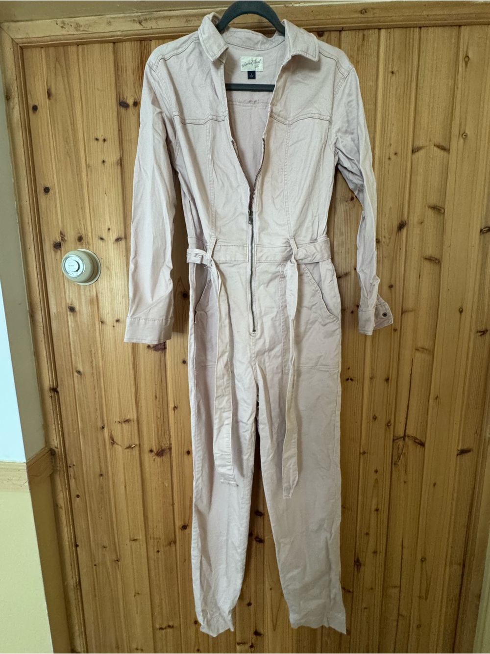 Universal Thread Pale Blush Utility Jumpsuit with Waist Tie